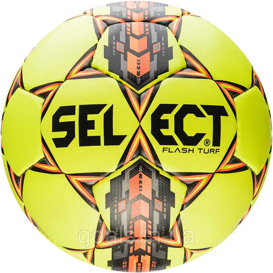 М'яч футбольний SELECT Flash Turf (306) жовтий/сірий/оранж розмір 4
