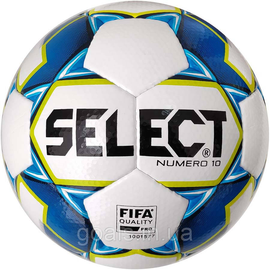 М'яч футбольний SELECT Numero 10 FIFA (015) бел/сін, розмір 5