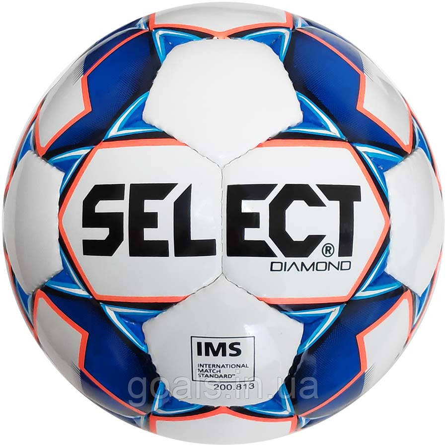 М'яч футбольний SELECT Diamond IMS (308) бел/сін розмір 5