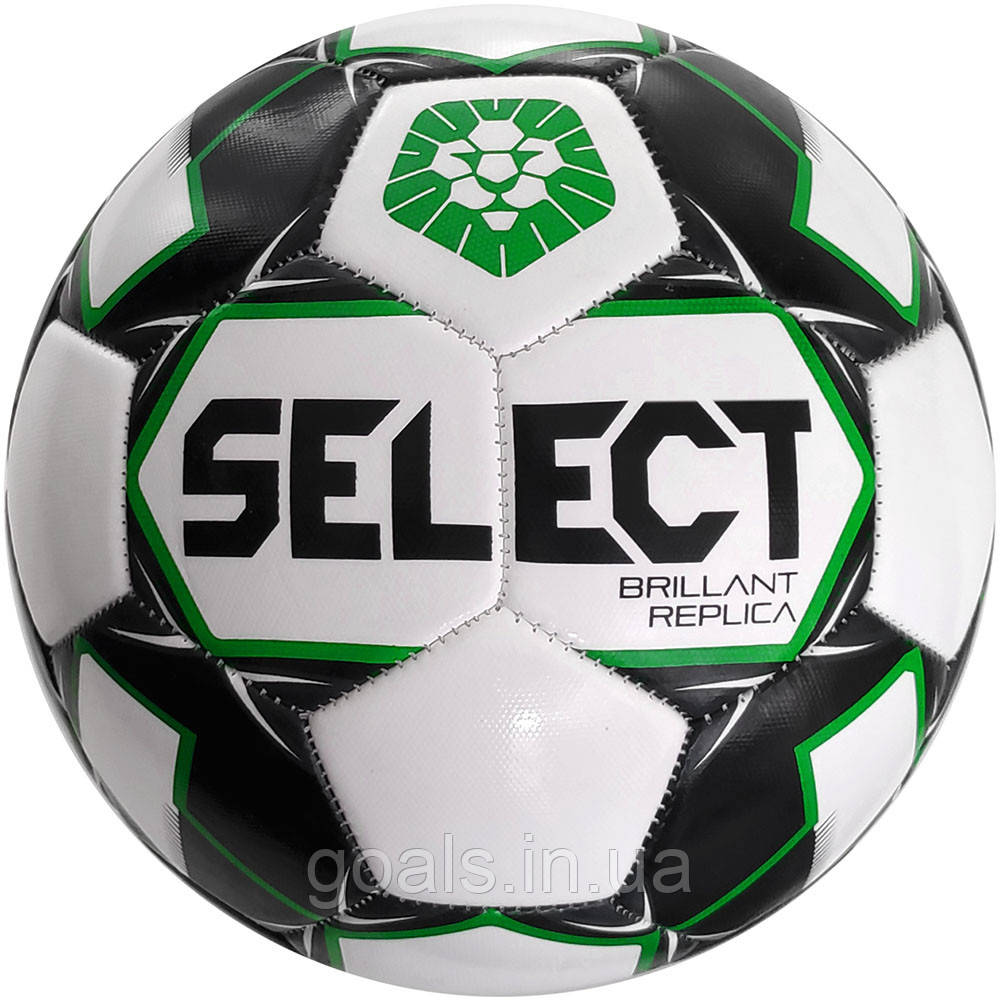 М'яч футбольний SELECT Brillant Replica PFL (011) білий/сірий р. 5