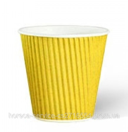 Стакан гофрований RIPPLE YELLOW 110 мл. 25 шт., фото 1