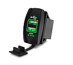 Зарядний автомобільний пристрій Car Charger dual USB 3.1 А Зелений