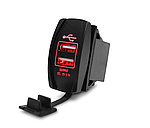 Зарядний автомобільний пристрій Car Charger dual USB 3.1 А Червоний