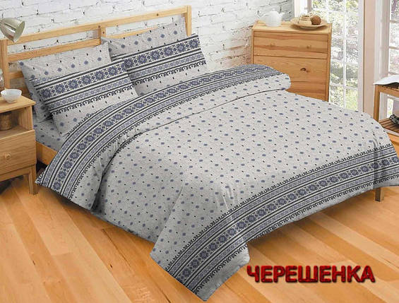 Тканина для постільної білизни Бязь "Gold" GLL13290blue (50 м) сіра із синім орнаментом, фото 1