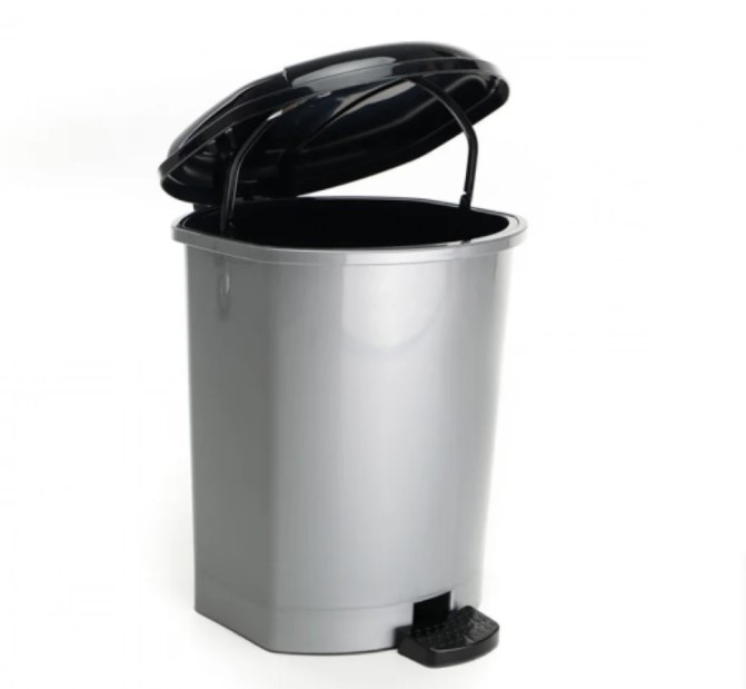 Відро з педаллю пластикове 15 л сіре