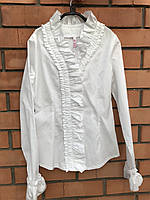 Нарядная школьная рубашка для девочки BAEL Украина 5729 Белый ӏ Школьная форма для девочек