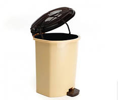 Відро з педаллю пластикове 15 л беж