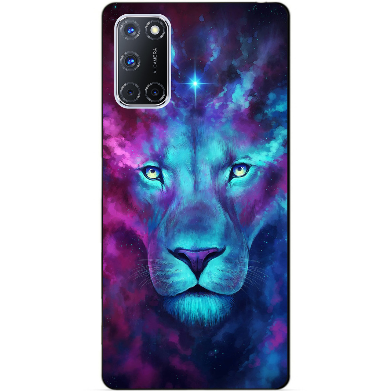 Силіконовий бампер чохол для Oppo A72 з малюнком Космічний лев