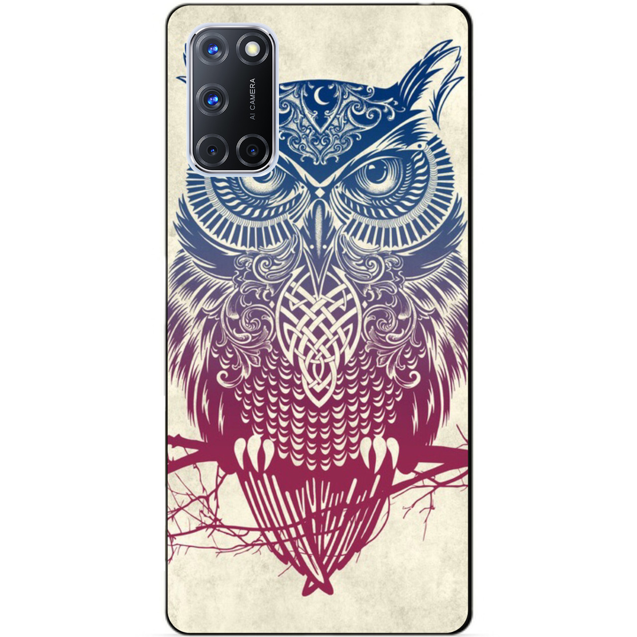 Силіконовий бампер чохол для Oppo A72 з малюнком Сова