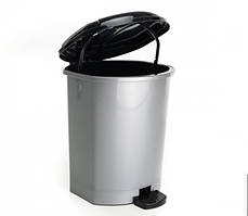 Відро з педаллю пластикове  9 л сіре