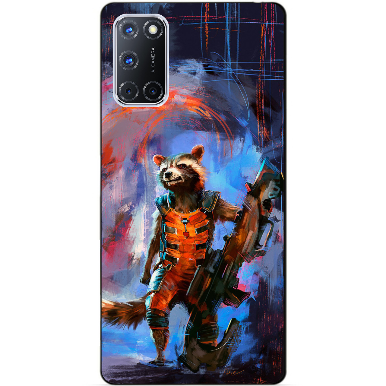 Силіконовий бампер чохол для Oppo A72 з малюнком Реактивний єнот