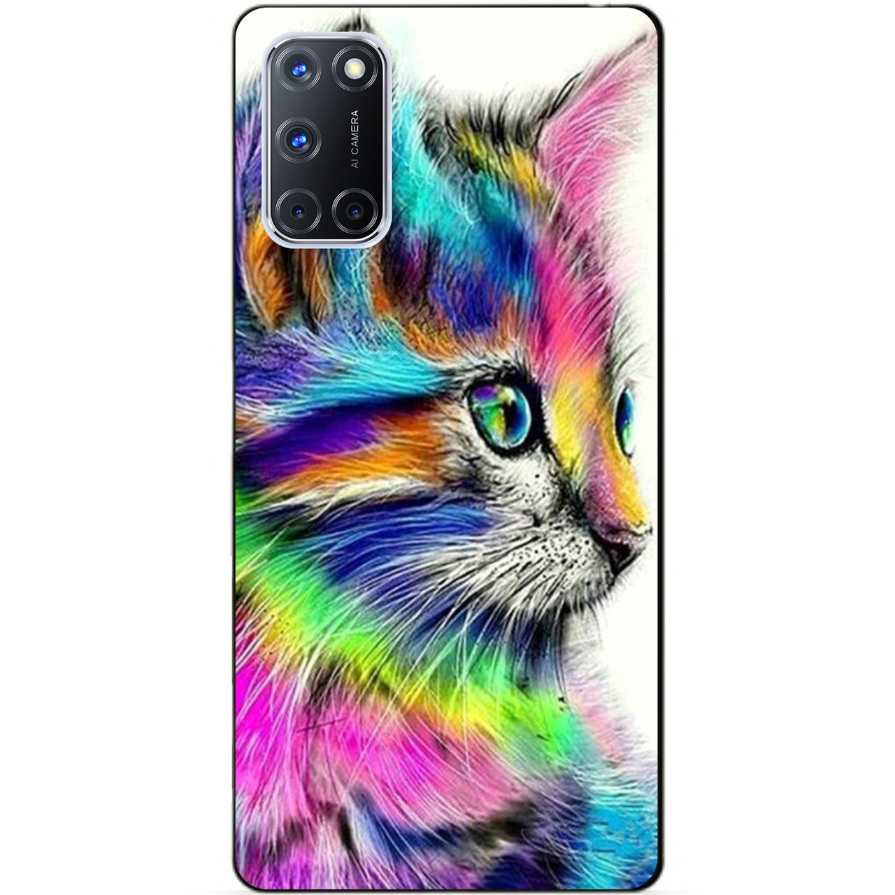 Силіконовий бампер чохол для Oppo A72 з малюнком Акварельний котик