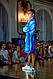 Бавовняний халат велюровий Eirena Nadine (672-70) розмір S/M синій, фото 2