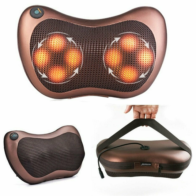Масажна роликова подушка масажер у машину Massage pillow для спини та шиї