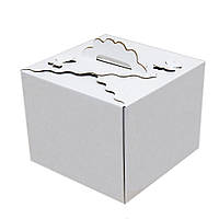 Картонная коробка для торта Бабочка 3 штуки Белые (300*300*250)