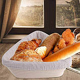 Форма для розстійки хліба/ трикутник, (23*23*8) з ротанга, з чохлом з льону, фото 4