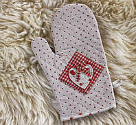 Перчатка для горячего красная -Сердечко 204070