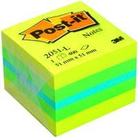 3М Post-It 2051 мини-куб цветной неоновый 51х51 мм 400 л лимонный