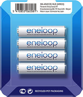 Акумулятори Panasonic Eneloop AAA 800 mAh, 2100 циклів (паковання: sliding pack)