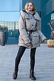 Жіноча стильна зимова куртка Магда оверсайз бежева фісташка, розміри 48-56, фото 2