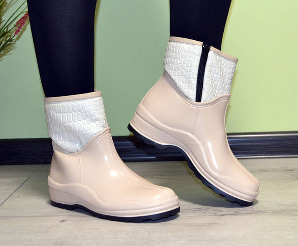 Ботинки резиновые непромокаемые 40 р. утепленные флисом по всей длине ...