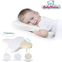 Подушка для младенцев Baby matex, ортопедическая анти аллергическая бабочка 36×36 см