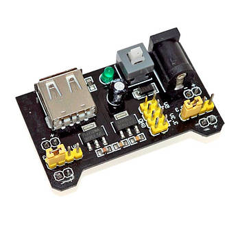 Модуль живлення чорний для макетної плати MB-102 (5V/3.3V)