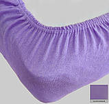 Махрове простирадло на гумці 160*200+25см Колір - Бузковий, фото 3