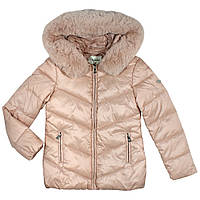 Утепленная стеганая куртка с капюшоном для девочки FRACOMINA mini 1003 розовая 128-164