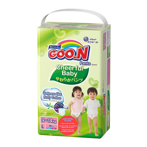 Підгузки-трусики GOO.N Cheerful Baby для дітей Розмір 8-14 кг L 48 шт Унісекс (843285)