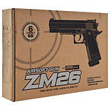 Іграшковий пістолет на кульках металевий дитячий CYMA ZM26 ЗМ 26 Airsoft Gun, фото 6