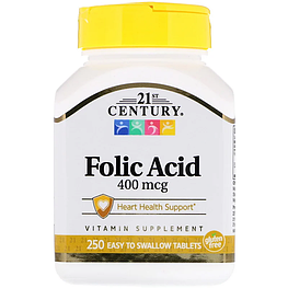 Folic Acid 400 мкг 21st Century 250 таблеток