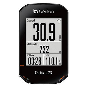 Велокомп'ютер Bryton Rider 420 E GPS — чорний