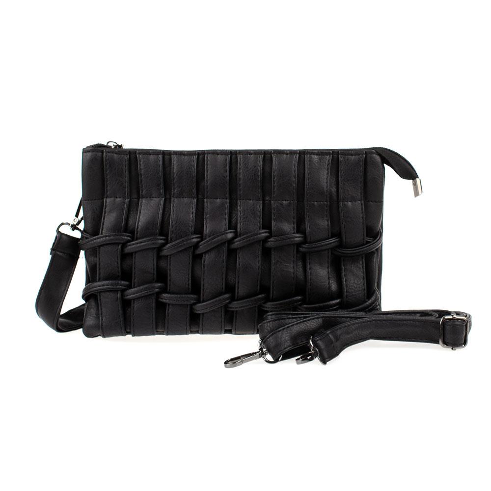 Жіноча сумка Spike через плече чорна, на блискавці (888)