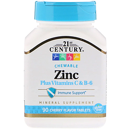 Zinc Plus Vitamins C & B-6 21st Century 90 жувальних таблеток