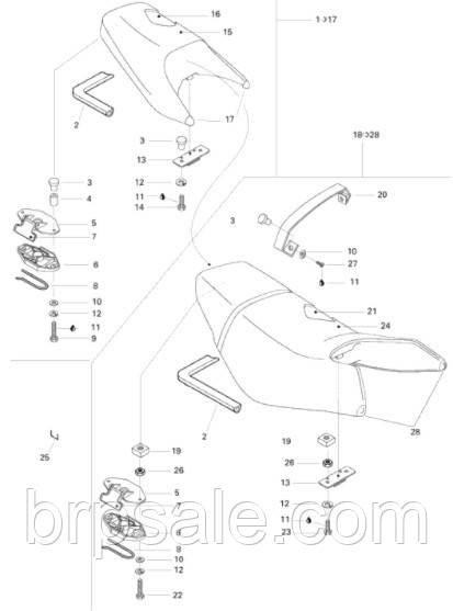 Чохол на заднє сидіння, зелений Sea-Doo BRP HOUSSE SIEGE AR *COVER-SEA, фото 1