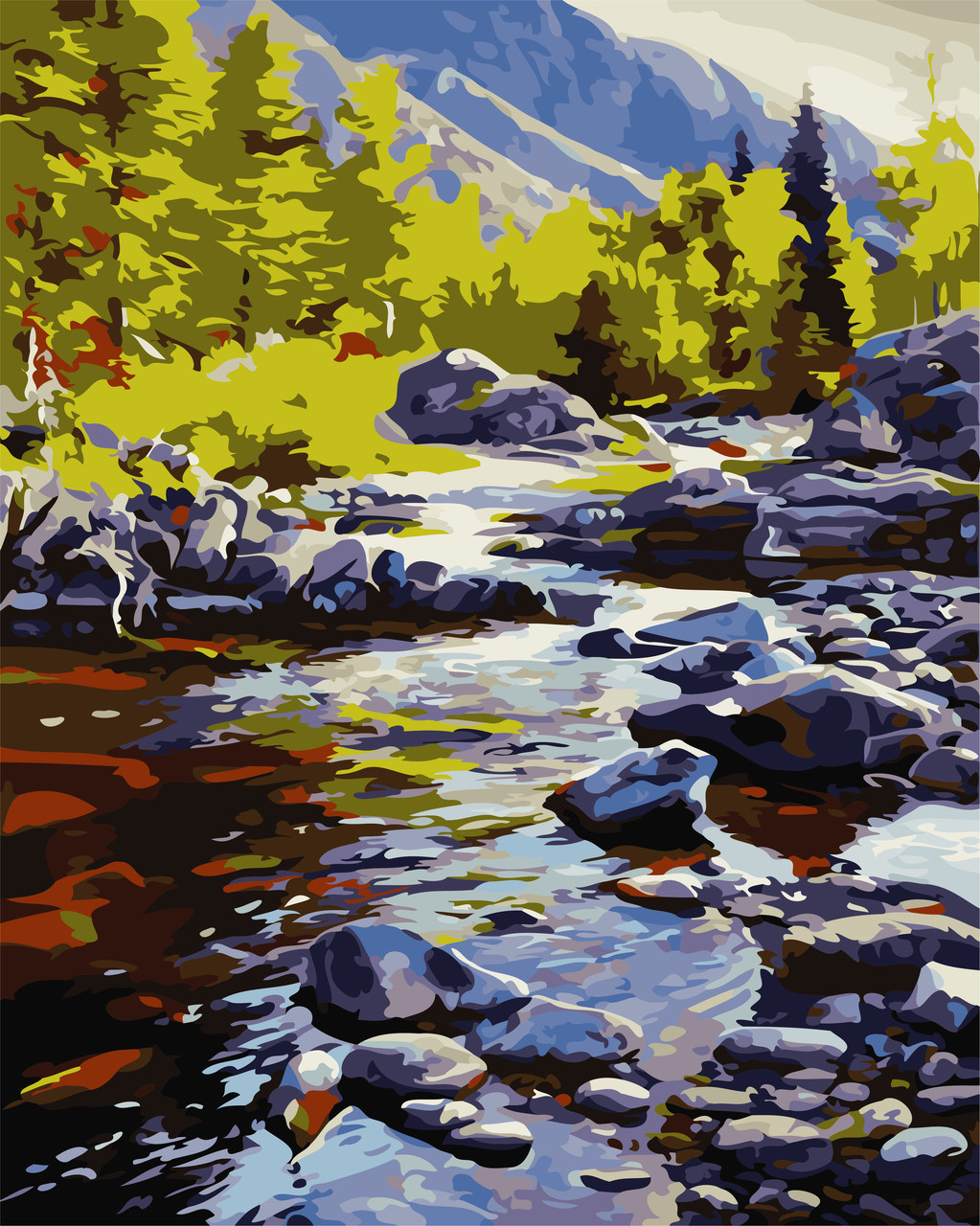 Художній творчий набір, картина за номерами Річка в горах, 40x50 см, «Art Story» (AS0711)