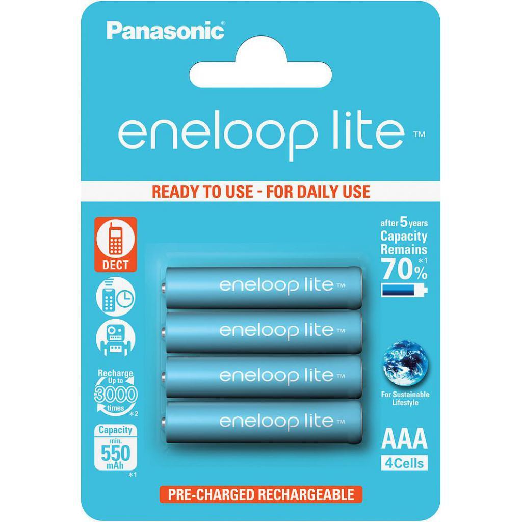 Акумулятори Panasonic Eneloop Lite AAA 550 mAh, BK-4LCC, 3000 циклів (упаковка: блістер)