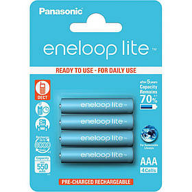 Акумулятори Panasonic Eneloop Lite AAA 550 mAh, BK-4LCC, 3000 циклів (паковання: блістер)