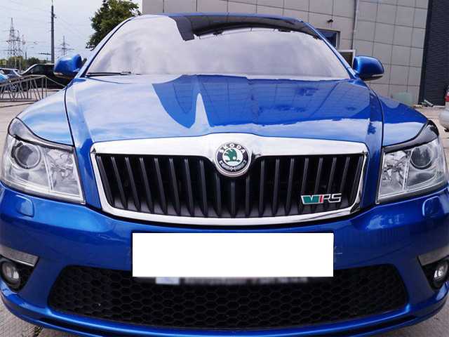 Реснички на фары Skoda Octavia A5 2010-2012 г.в. - фото 5 - id-p328952183