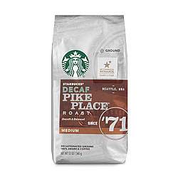 Кава в мелена Starbucks decaf Pike Place Roast Coffee Medium Roast 340 грамів, США