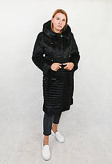 Шуба з хутра нутрії натуральна, чорна
