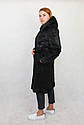 Шуба з хутра нутрії натуральна, чорна, фото 3
