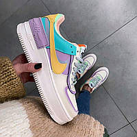 Кросівки жіночі Nike Air Force Shadow білі найк аїр форс різнобарвні демісезонні