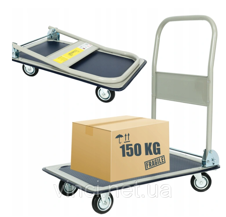 Візок ручний Тележка ручная Возик магазинний ТЕЛЕЖКИ ПЛАТФОРМЫ 4-Х КОЛЕСНЫЕ до 150кг Платформенная тележка, фото 1