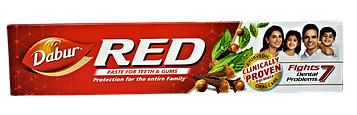 Зубна паста RED Dabur (200gm) м'ята перцева, гвоздика, імбир, перець, очищена червона глина