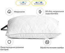 Подушка бамбукова 60х60 Есо Silver 0426 на блискавці, фото 3
