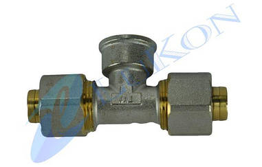 ТМ-трійник для металопластикових труб 16*1/2в*16 з внутрішньою різзю