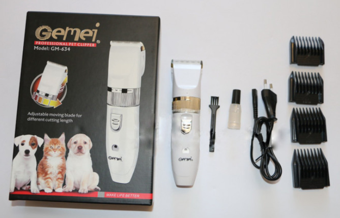Машинка Gemei GM-634 акумуляторна для грумінгу стриження волосся шерсті тварин групмер + насадки, фото 2
