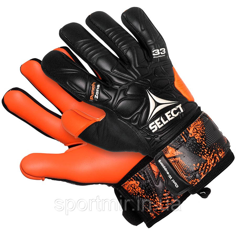 Рукавиці воротарські SELECT 33 Allround (061), чорн/оранж p.10, фото 1